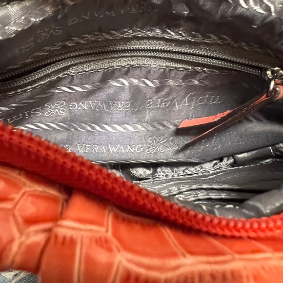 Simply Vera Vera Wang~Salmon~Faux Leather~Clutch~Wristlet~Wallet~Bag - Picture 5 of 7